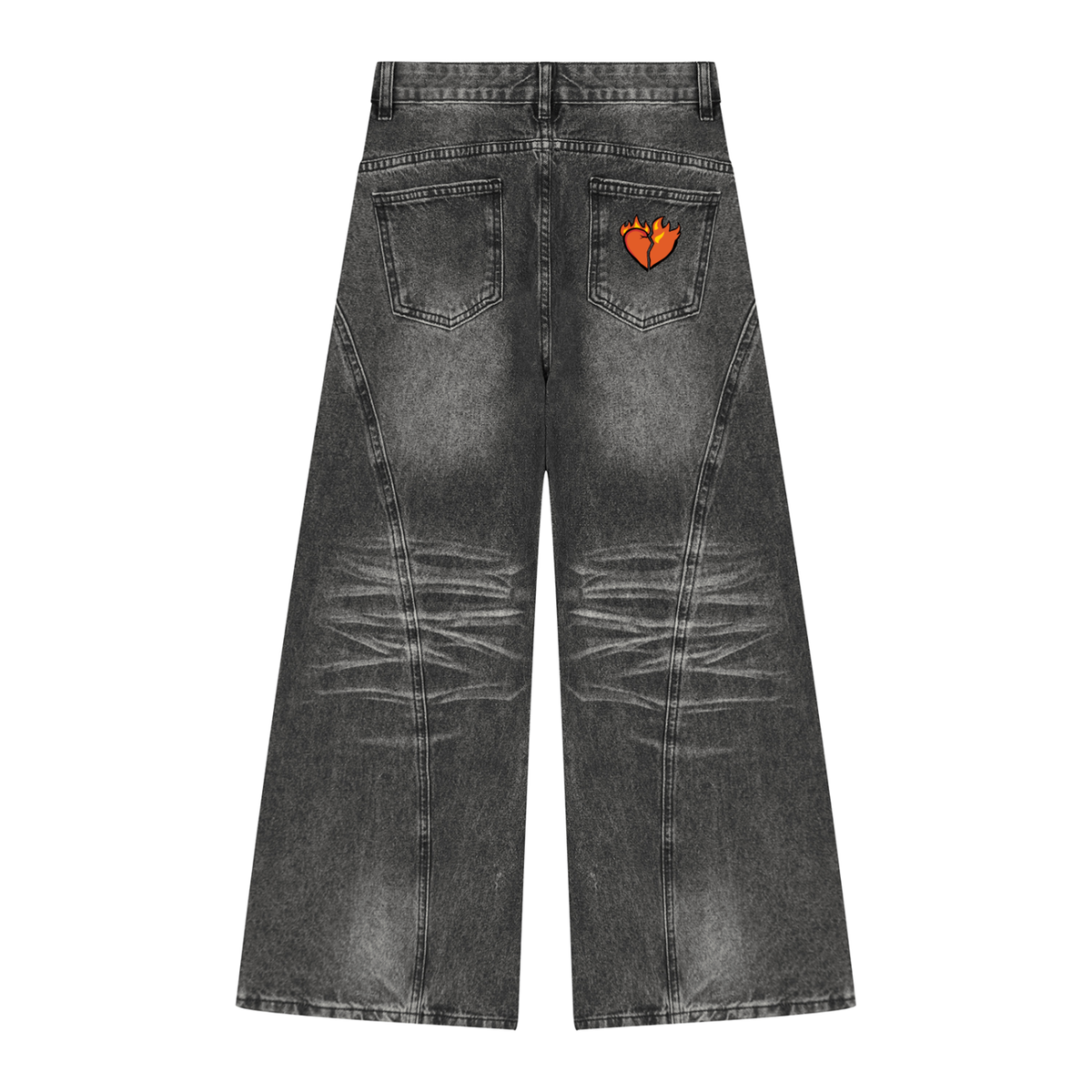 Cruelty Clubb Women’s Vintage Wash Wide Leg Denim Jeans