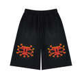 Cruelty Clubb Double Cruel Unisex Sunfade Raw Edge Shorts