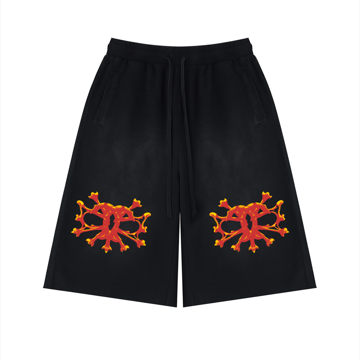 Cruelty Clubb Double Cruel Unisex Sunfade Raw Edge Shorts