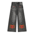 Cruelty Clubb Women’s Vintage Wash Wide Leg Denim Jeans