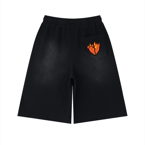 Cruelty Clubb Double Cruel Unisex Sunfade Raw Edge Shorts